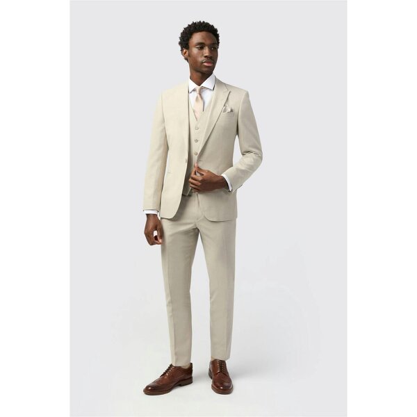 Alexandre Silver Alexandre Tailored Fit Stone Linen Jacket