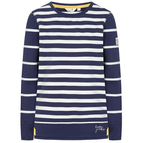 Lazy Jacks LJ131S - Ladies Striped Crew Neck Sweatshirt - Twilight