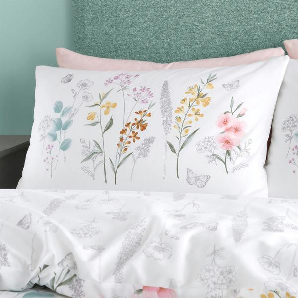 Emilia Floral White Duvet Cover Set