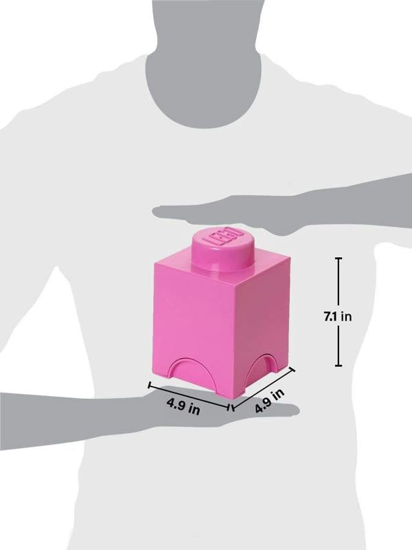 LEGO Round 1-Stud 1.2L Stackable Storage Brick Pink