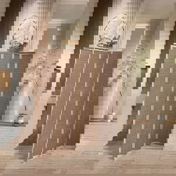 2 Style Bamboo Woven 4-Panel Folding Room Divider Room Dividers Living and Home