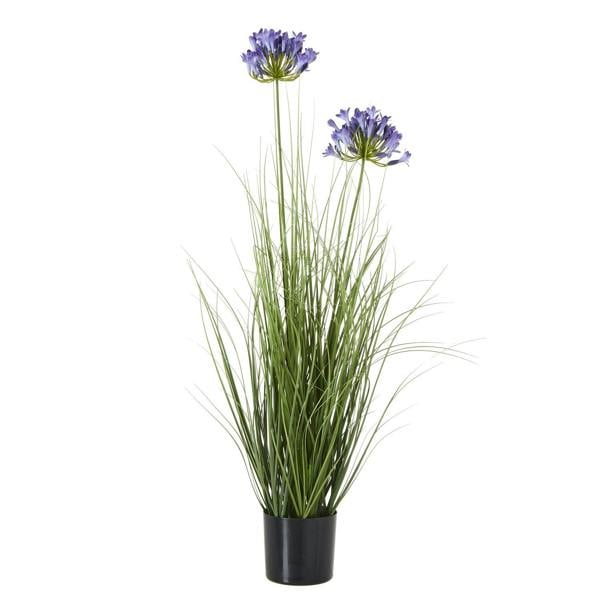 Wyld Haus Artificial Flowers 90cm Blue Agapanthus Plant (pot not included)