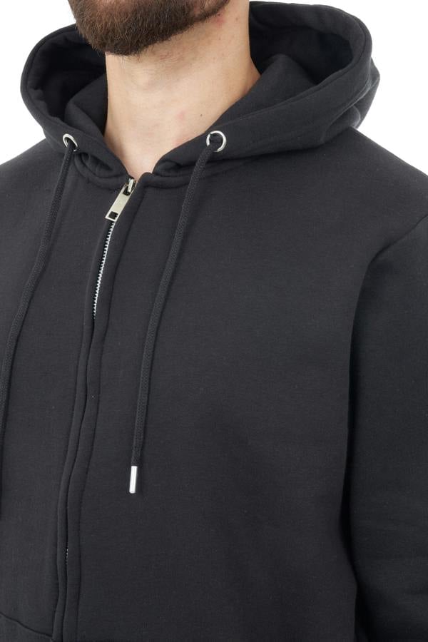 Smart Living Men's Zip-Up Hoodie - Eco-Friendly, Soft & Stylish - Black