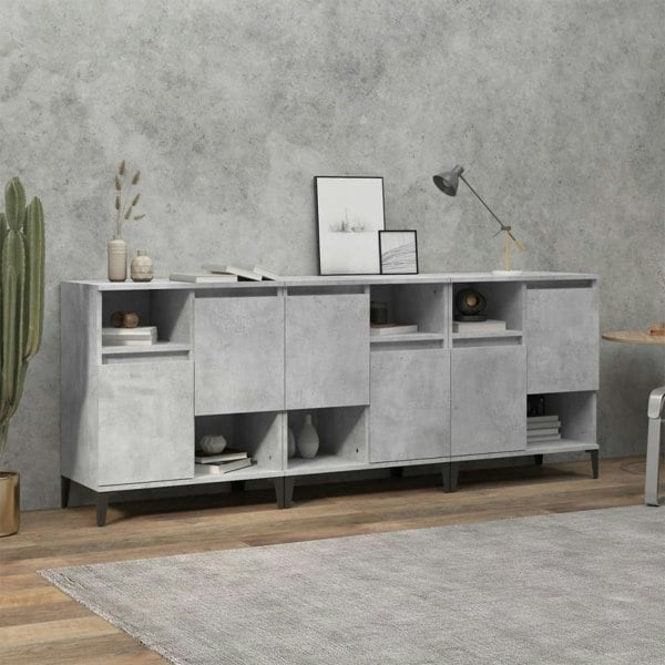 Berkfield Sideboards 3 pcs Concrete Grey 60x35x70 cm Engineered Wood