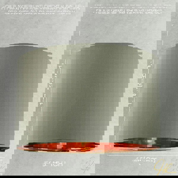 Olive Green Cotton 16" Floor/Pendant Lampshade with Shiny Copper Inner Image 4