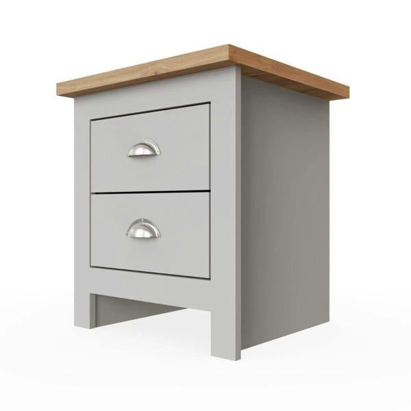 Timber Art Design Lisbon 2 Drawer Bedside Cabinet Bedroom Furniture Nightstand Table