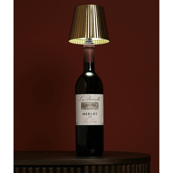 Hestia Wine Bottle Lamp Topper LED Rechargeable Touch Lamp - Brass