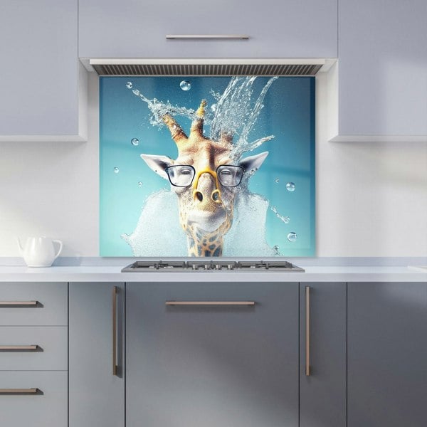 Warren Reed - Designer Giraffe With Glasses Splashart Kitchen Splashback