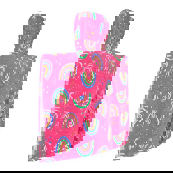 Zoggs Rainbow Magenta Kids Poncho Hooded Towel Robe - Pink