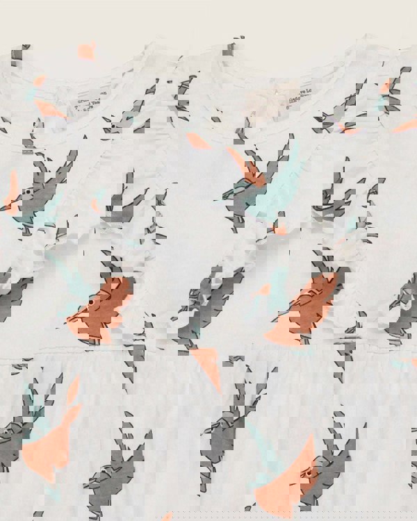 White Birdsong Print Dress - image 3