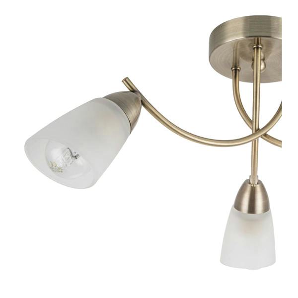 COSYLYTE Hallie Bathroom 3 Light Glass Ceiling Light