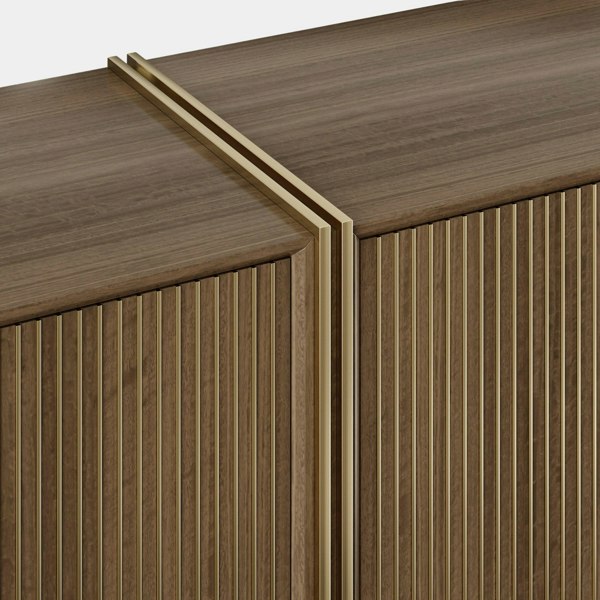 The Private Label Ripas Sideboard in Eucalyptus Veneer & Brushed Brass Sideboard