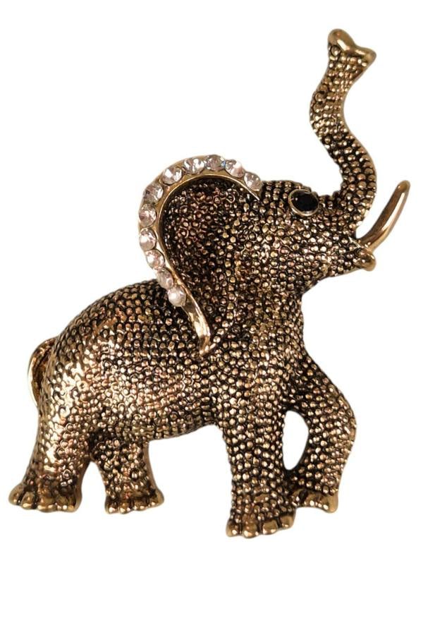 Paulo Due Elephant Brooch Pin Diamante Ears
