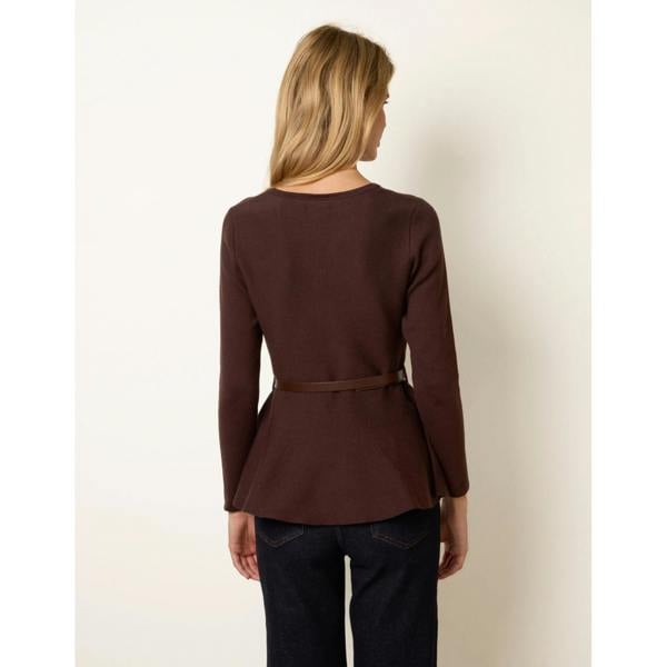 Blue Vanilla Tie Waist Peplum Jumper With Belt