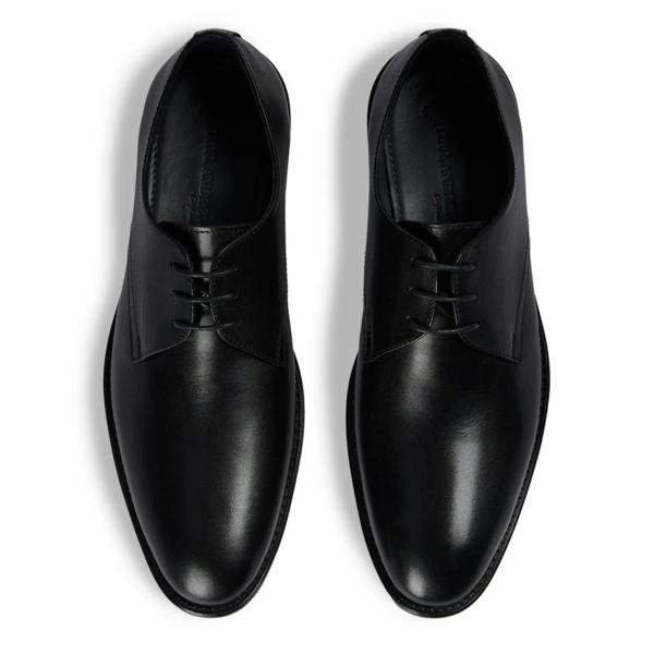Paul Andrew Henley - Men's Black Classic Plain Toe Derby Shoes