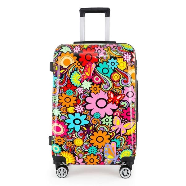 Infinity Luggage Hardside Shell Suitcase Set Printed Luggage Lightweight Cabin Travel Bag
