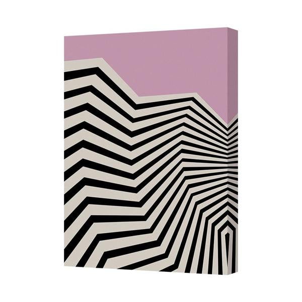 Benjamin Tate Design Abstract Zigzag Black White Canvas Wall Art Print 7632
