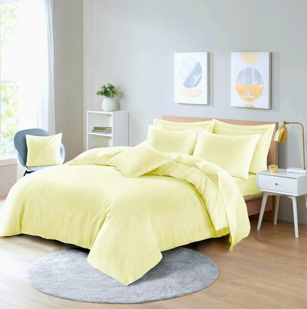Night Zone Polycotton Duvet Cover Set – Plain Dyed Easy Care Bedding with Pillowcases