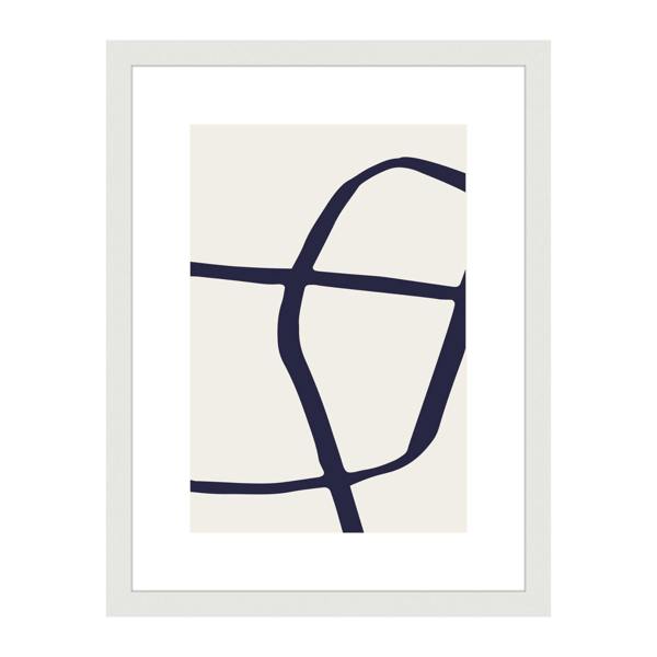 Nielsen accent by nielsen Velino White Picture Frame with Glass Front and Abstract Poster Print