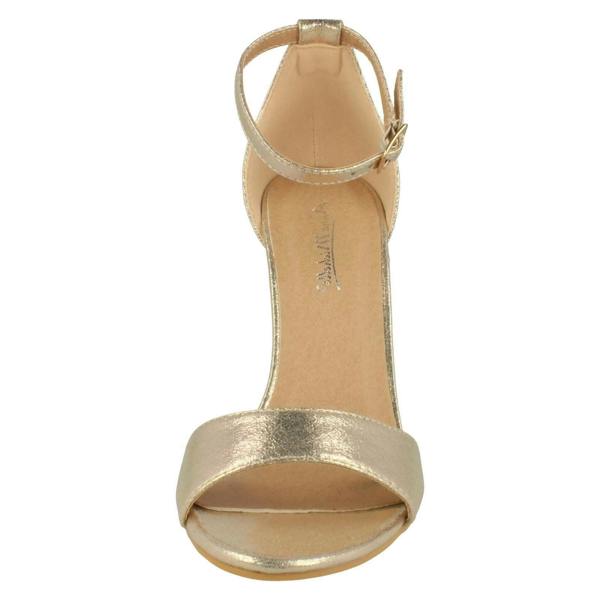 Anne Michelle Ladies Anne Michelle High Heel Metallic Sandals