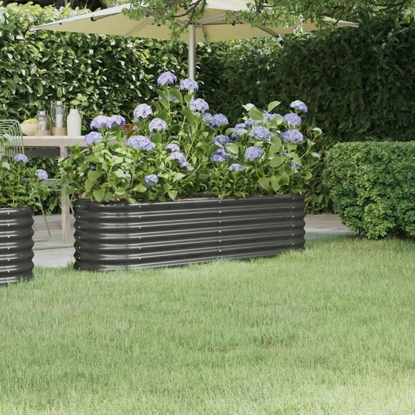 Berkfield Garden Raised Bed Powder-coated Steel 152x40x36 cm Anthracite