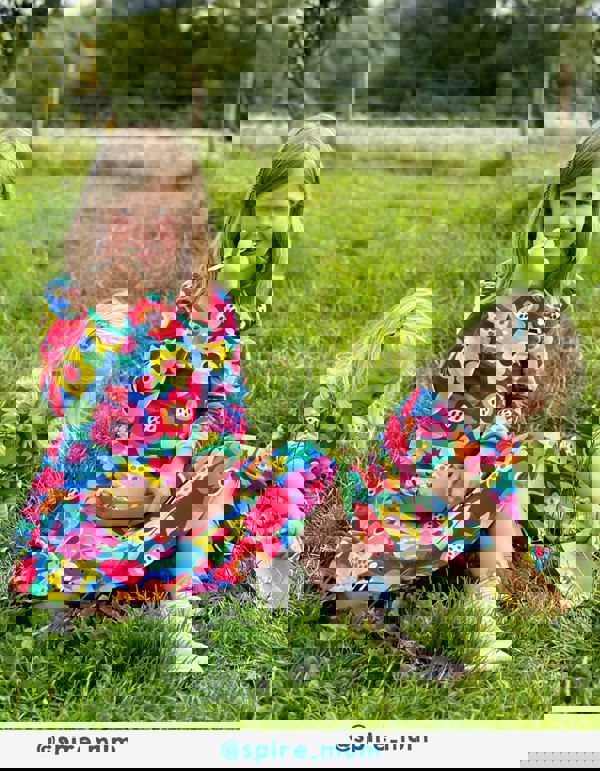 Organic Fruit Flower Print Skater Dress - Toby Tiger UK Retail