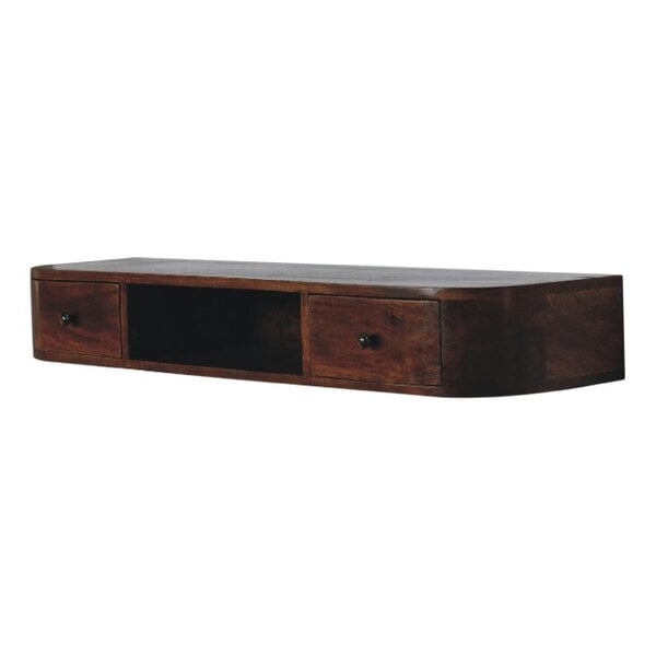 Wyld Haus Waimea Curved 2 Drawer Wall Mounted Console Mango Wood