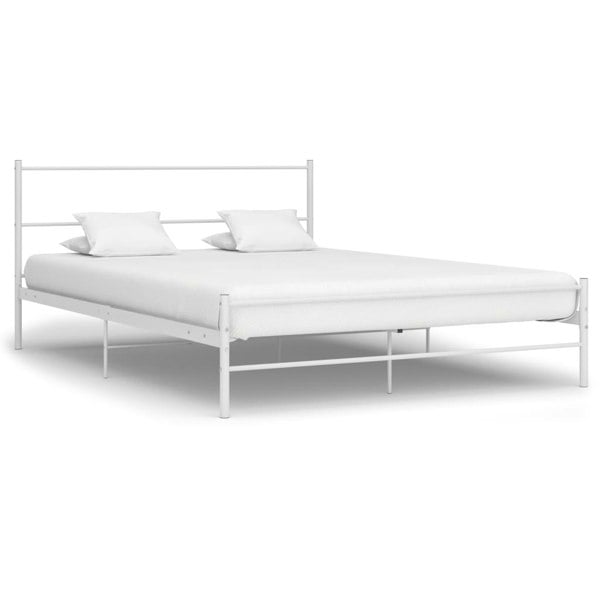 Berkfield Bed Frame White Metal 140x200 cm