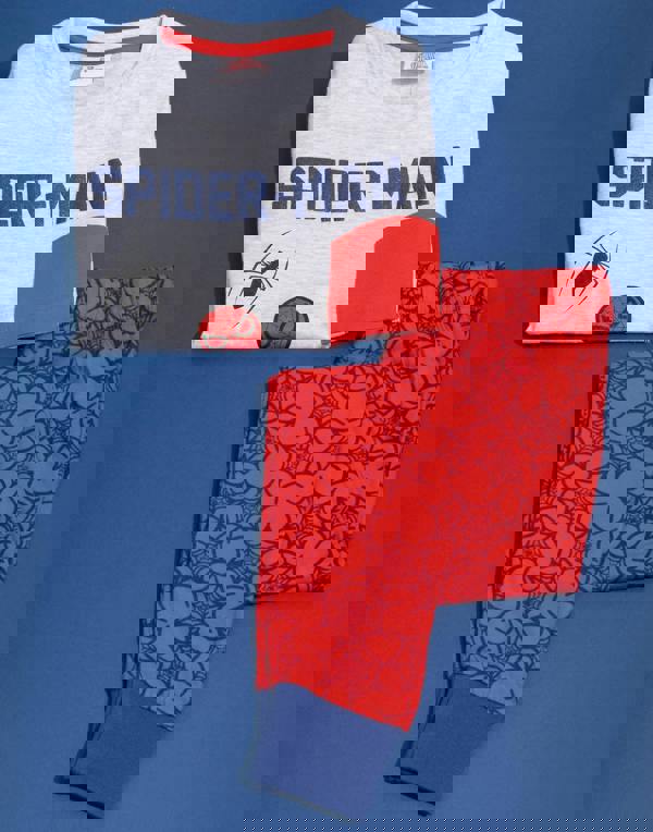 Marvel Boys Red Spider-Man Short Sleeve Long Leg Pyjama Set