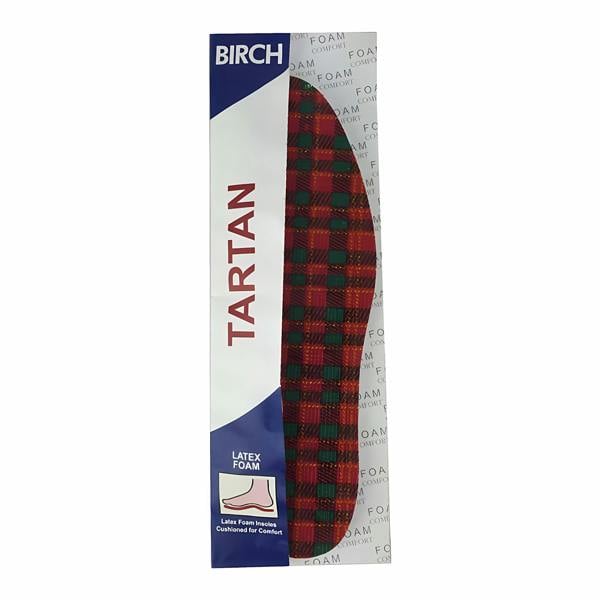 BIRCH Mens Tartan Foam Insoles - Cushioning Shoe Inserts