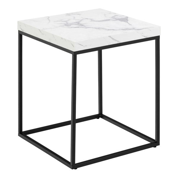 Furniture To Go Barossa Coffee Table with White Marble Carrara Top & Black Base 40cm
