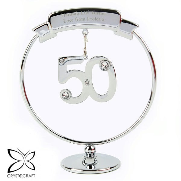 Personalised Memento Company Personalised Crystocraft 50th Celebration Ornament