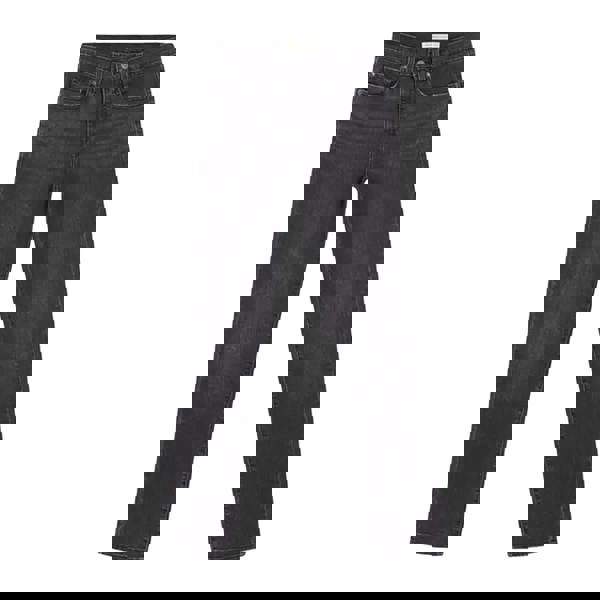 Levis Womens/Ladies 724 Out Of Mind Leather Patch Straight Leg High Rise Jeans - Black