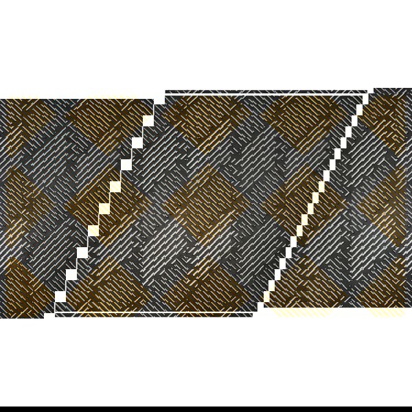 JVL Platina Scraper Rubber Doormat, 40x70cm, Silver/Gold
