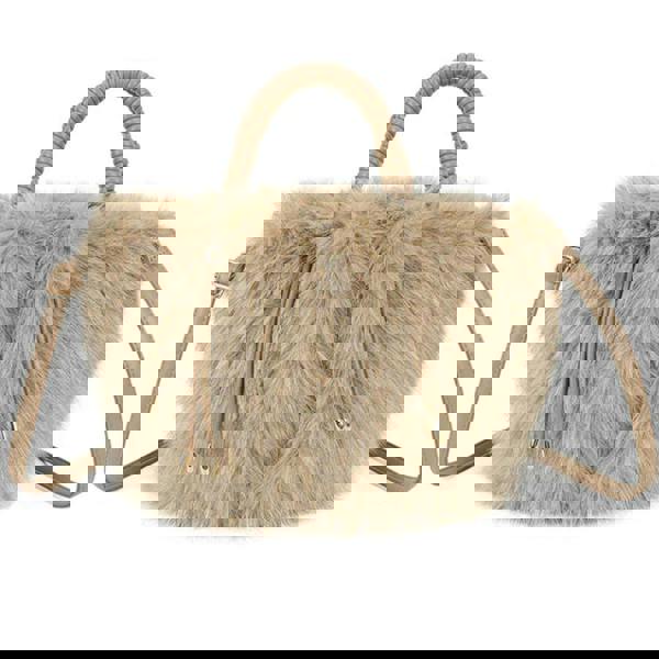 Love EMVY Teddy Grab Shoulder Bag with Silver Sparkle