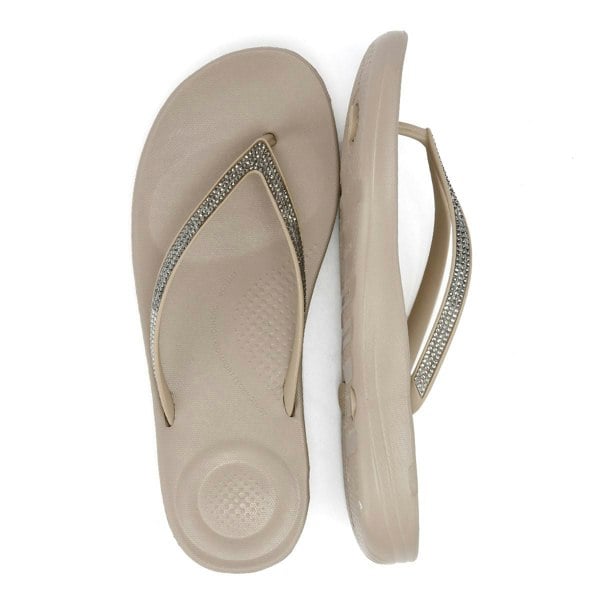 FitFlop IqusHion Ombre Sparkle Women's Taupe/Pewter Flip Flops
