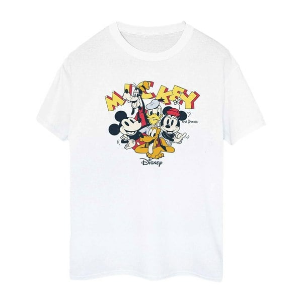 Disney Womens/Ladies Mickey Mouse Group Cotton Boyfriend T-Shirt - White