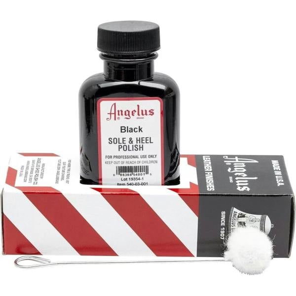Angelus Black Sole & Heel Polish - Instant Gloss Edge Finish 3oz