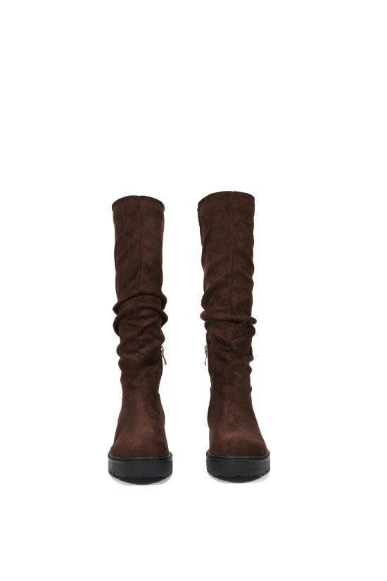 XY LONDON Chunky Sole Slouchy Knee High Boots