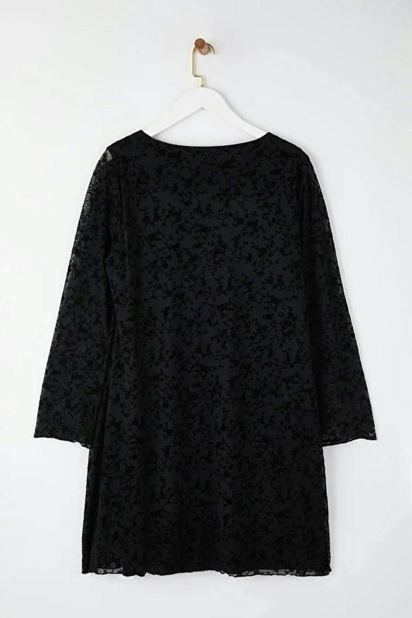 WOVCOR Tulle Mini Knitted Plus Size Dress