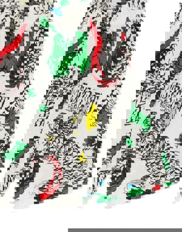 Marvel Boys White Scattered Print & Marvel Print on Top Short Sleeve Short Leg Pyjama Set