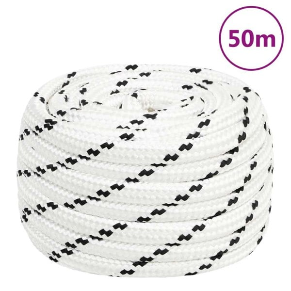 Berkfield Braided Boat Rope White 20 mmx50 m Polyester