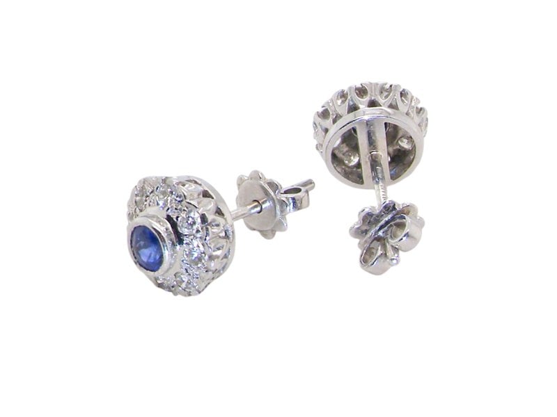 Vintage Tom A pair of Sapphire and Diamond Earrings