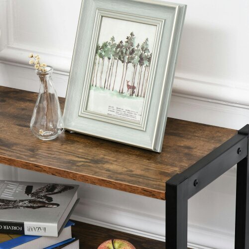 Wyld Haus Reneco Metal And Wood Rustic Brown 3 Tier Industrial Bookshelf With Doors