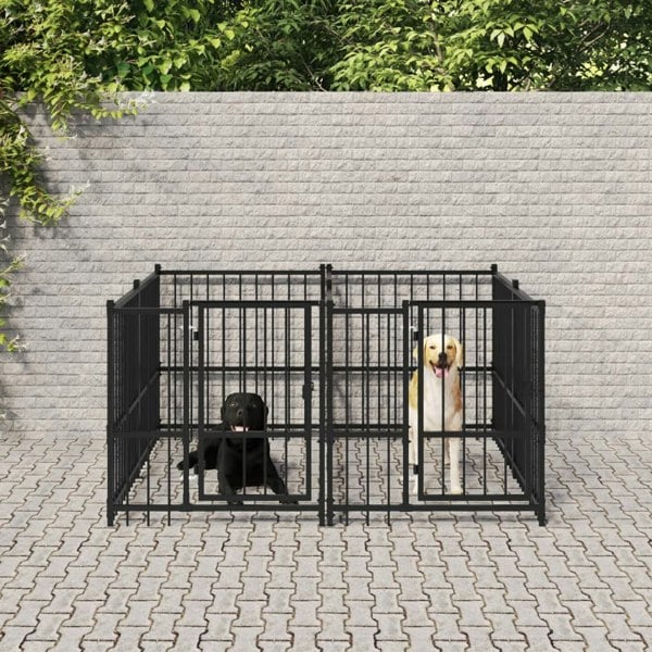 Berkfield Outdoor Dog Kennel Steel 3.75 m�__
