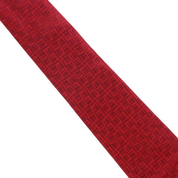 Dunhill red silk tie in a signature longtail pattern