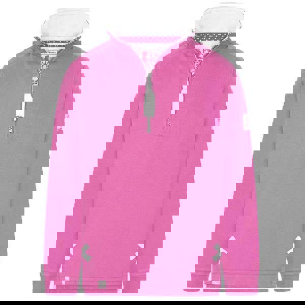 Lazy Jacks Girls Quarter Zip Sweatshirt - Raspberry