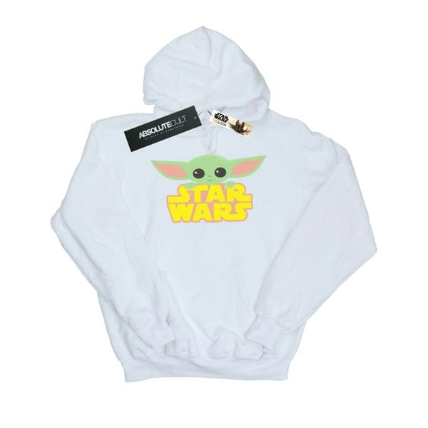 Star Wars Boys The Mandalorian The Child And Logo Hoodie - White