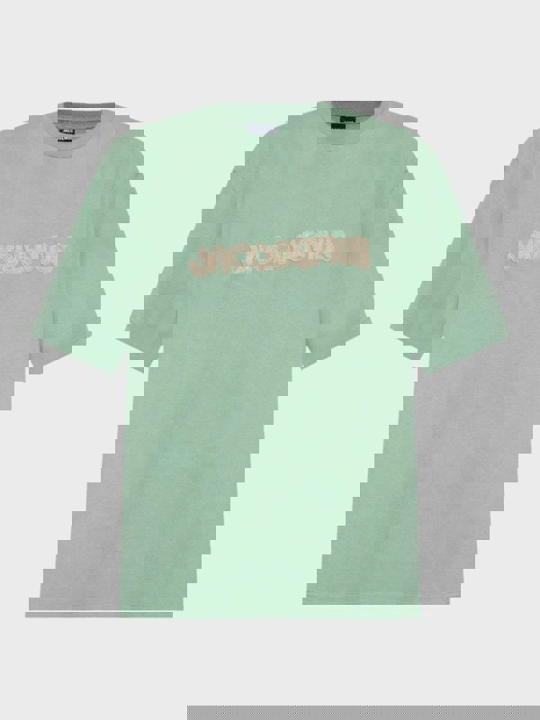 Jacquemus Le T-Shirt Raphia Print Macrame Logo Green - Supplied FashionJACQUEMUS