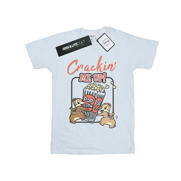 Disney Womens/Ladies Chip N Dale Crackin Me Up Cotton Boyfriend T-Shirt - White